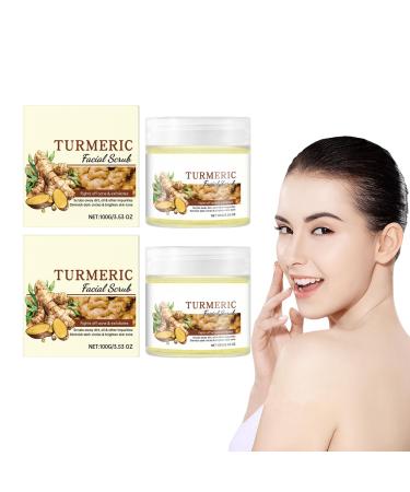 VKaoess Vitamin C and Turmeric Brightening Facial Scrub Exfoliating Face and Facial Scrub for Skin Types Skin Appearance Pores Skin Appearance 100g Turmeric2pcs