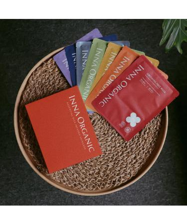 INNA ORGANIC Full Chakra Sheet Mask Giftbox Anti-Aging Hydrating & Calming EWG & COSMOS Certified (Pack of 7) | Gift for special ones or anytime to spoil yourself| Luxury Clean Beauty - Buy Online on GoSupps.com