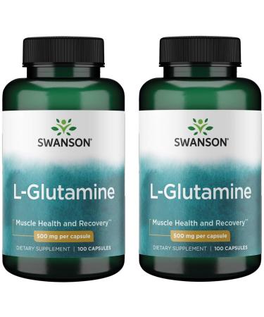 Swanson Amino Acid L-Glutamine 500 Milligrams 100 Capsules (2 Pack)