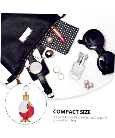 Ipetboom 1pc Peacock Essential Oil Bottle Rhinestone Decor Perfume Dropper Bottle Gold Decor Peacock Perfume Arabian Perfume Oil Ladies Women Travel Container Glass Liquid Red - Buy Online on GoSupps.com