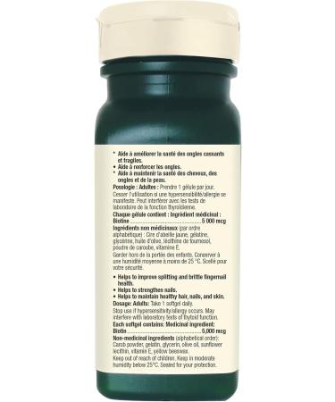 Adrien Gagnon - Biotin Extra-Strength 5000 mcg for Thicker Hair Healthier Skin and Stronger Nails 60 softgels (Gift Wrap Available) - Buy Online on GoSupps.com