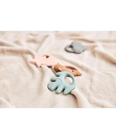 Jollin Natural Rubber Baby Whale Teether - BPA-Free Pollutant-Free - Brown Caramel | Safe Dental Aid Toy for Infants - Buy Online on GoSupps.com