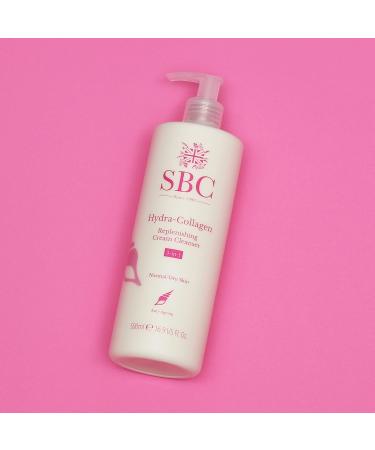 SBC Skincare Hydra-Collagen Replenishing Cream Cleanser with Skin Shammy 500ml Anti-Ageing Collagen Facial Cleanser Removes Make-Up Cleanses Hydrates - Buy Online on GoSupps.com