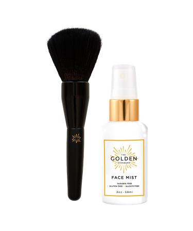The Golden Standard Face Mist with Brush - Hydrating and Flawless Sunless Tanning Spray for a Buildable Tan - Natural Self Tanning - Sulfate Free  Paraben Free and Cruelty Free (2 oz)