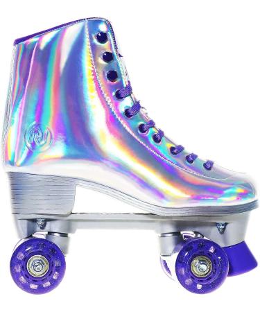 JajaHoho Women's Holographic High Top Roller Skates - Silver - US 9 - Buy Online on GoSupps.com
