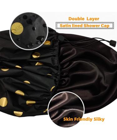 Adjustable Satin Lined Shower Cap for Curly Hair | Waterproof & Large | 100% Silky Satin Interior | Hair Protection for Women and Men - Buy Online on GoSupps.com