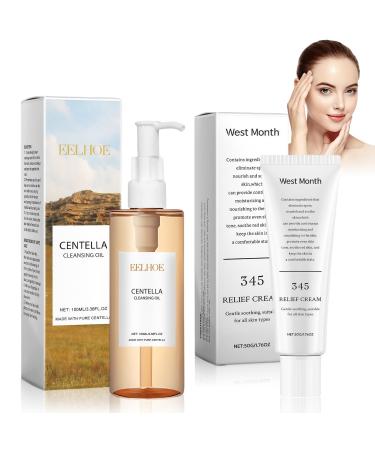 exatta Centella Asiatica Extract 345 Relief Cream + Centella Light Cleansing Oil 345 Intensive Repair Cream suitable for all skin types