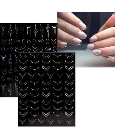 JMEOWIO Flower Nail Art Stickers - 12 Spring/Summer Decals for Silver Floral Nail Designs - Buy Online on GoSupps.com