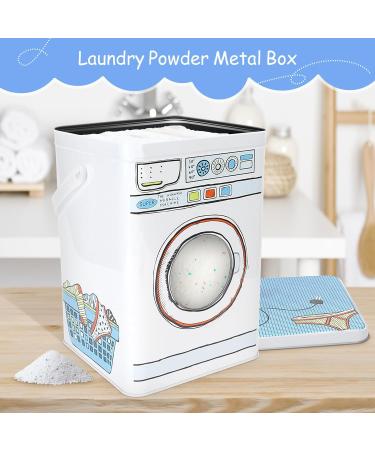 Metal Laundry Powder Storage Box | Detergent Canister with Skylight | Washing Machine Shape - Buy Online on GoSupps.com