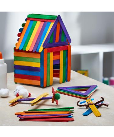 100 Count 6 Inch Colored Popsicle Sticks for Crafts - Jumbo Wooden Craft Sticks - Buy Online on GoSupps.com
