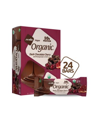 Nugo Organic Dark Chocolate Pomegranate 10g Vegan Protein Gluten Free 24 count 24ct Cherry Pom 24 Count (Pack of 1)