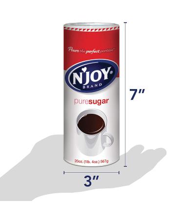 N'Joy 20 oz Sugar Canister, Pack of 6 - 100% Pure Granulated Sugar with Easy Pour Lid - Bulk Size - Buy Online on GoSupps.com