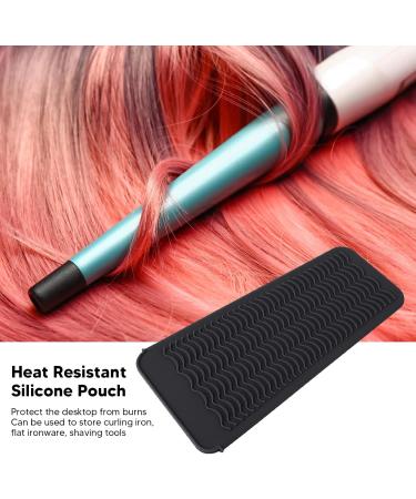 Silicone Pouch Heat Resistant Storage Bag for Curling Irons Traveling Durable Holder (Black) - Buy Online on GoSupps.com
