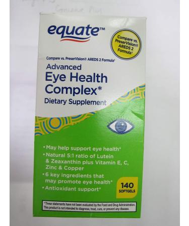 Equate Advanced Eye Health Complex 140 Softgels (Pack of 2)