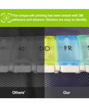 Jsdoin 7-Day Pill Box | Rainbow Pill Organizer with 7 Compartments | Easy to Open Medicine Box - Buy Online on GoSupps.com
