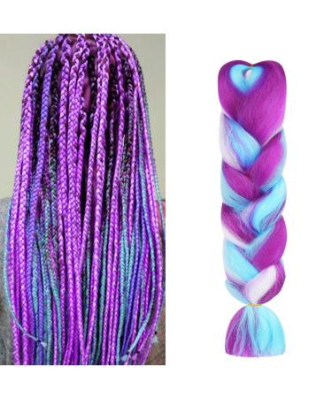 Aomig 24 Braids Extensions - Light Pink Kanekalon Synthetic Crochet Hair for Box Braiding | Afro Braids & Party Styles - Buy Online on GoSupps.com