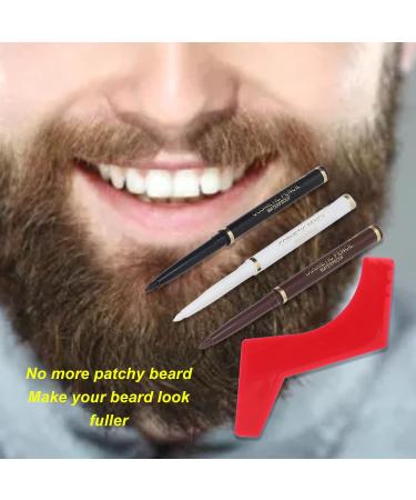MIMEITOPA for beard shape template ergonomic design for precise cheek line neck line jaw line goatee sideburns styling waterproof long lasting mechanical pencil set with 3 colors - Buy Online on GoSupps.com