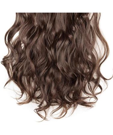 Silk-co 17 inch Light Brown Clip in Hair Extensions - 100% Synthetic Long Curly Wavy Hairpieces (8pcs) - Full Head 17 Inch Curly #Light Brown - Buy Online on GoSupps.com