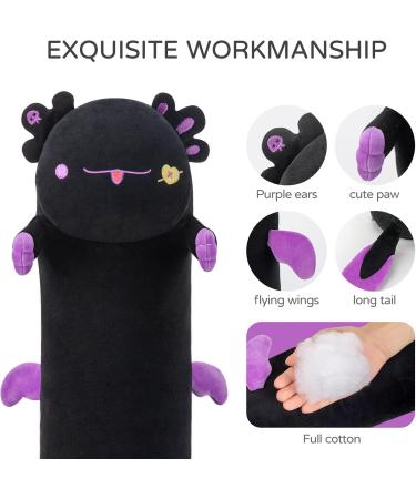 Mewaii 70cm Black Axolotl Kawaii Plush Toy | Soft Long Pillow & Cuddly Cushion Gift - Buy Online on GoSupps.com
