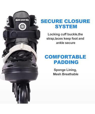 Adult Inline Skates for Street Urban- Black Men 9 /Women 9.5 - Beginner Outdoor Speed Skates - Buy Online on GoSupps.com