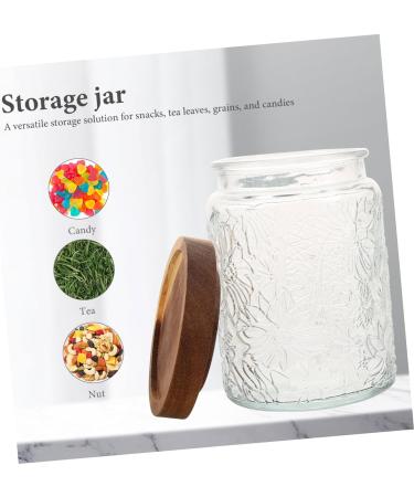 Alipis 2pcs Glass Jar Cereal Container Candy Jar Canisters Household Dried Food Container Household Storage Jar Candy Container Storage Accessory Snack Holder Cereals Wood Tea - Buy Online on GoSupps.com