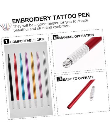 Hemoton 14 Pcs Metal Embroidery Pen Eyebrow Pen Microblade Pen for Eyebrows Eyebrow Pencil Hand Pen - Buy Online on GoSupps.com