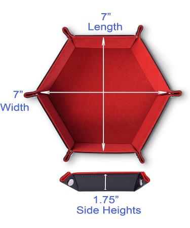 RNK Gaming Folding Hexagon Dice Tray - PU Leather & Red Velvet for DND Games - Buy Online on GoSupps.com