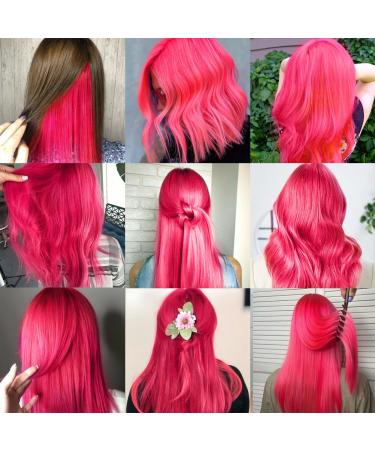 22 PCS Rainbow Colored Hair Extensions - Aomig Clip-In Pink Strands for Women & Girls | 22 Inches Straight Party Accessories - Buy Online on GoSupps.com