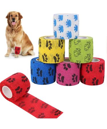 Veraing self -adhesive bandage for pets elastic cohesive adhesive bandage cohesive fixing bandages for dog horse pet wrap adhesive association for wrist ankles (6 rolls) - Buy Online on GoSupps.com