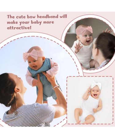 2-Piece Baby Headband Set | Turban Style for Girls - Newborn & Toddler Hair Accessories (Pink & White) - Buy Online on GoSupps.com