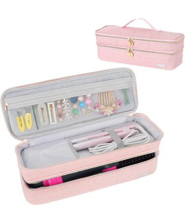 Double-Layer Travel Carrying Case Compatible with Revlon One-Step Hair Dryer Brush/Dyson Airwrap Styler/Volumizer/Hot Tools Portable Storage Organizer Bag For Shark FlexStyle Attachment Pink(Bag Only) - Buy Online on GoSupps.com