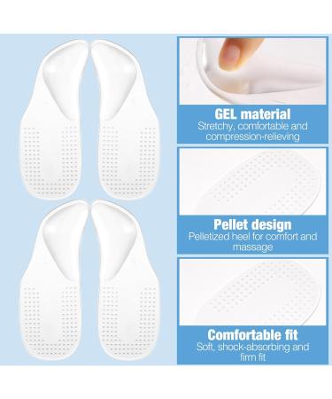 Plantar Fasciitis Relief Insoles - 2 Pairs Self-Adhesive Arch Support for Flat Feet - Pain Relief for Men & Women (Clear 5.7x2.2 inch - Buy Online on GoSupps.com