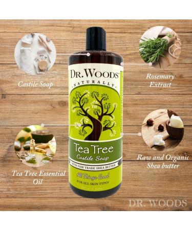 Dr. Woods Tea Tree Castile Soap w/ Organic Shea Butter - 32oz - Buy Online on GoSupps.com