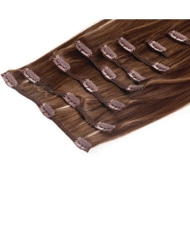 XXL Clip In Hair Extensions Set - Straight 60cm #8 Light Brown Hairpieces for Volume & Length - Buy Online on GoSupps.com