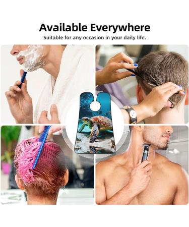 Sea Turtle Print Beard Bib Apron for Men - Beard Hair Catcher & Cape Cloth for Shaving & Trimming - Buy Online on GoSupps.com