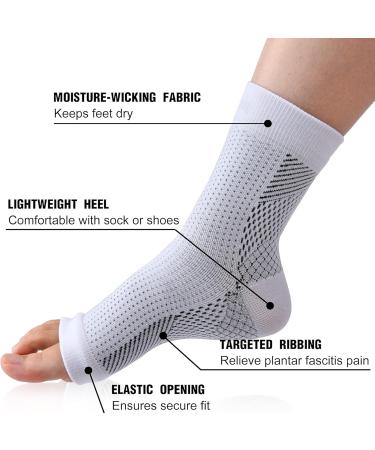 3 Pairs Compression Stockings & Cushions for Neuropathy Pain Relief | Ankle Support Socks & Bandage for Men & Women | Ideal for Flying & Running (L/XL) 5PCs - White - Buy Online on GoSupps.com