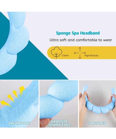 Sponge Spa Headband 2 Pack for Women & Girls - Terry Cloth Hair Band for Skincare & Makeup Removal - Black & Blue - Free Size - Buy Online on GoSupps.com