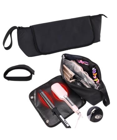 Hair Tools Travel Bag with Removable Heat Resistant Mat Hair Tools Bag 2-in-1 Large Waterproof Hair Tool Organizer for Flat Iron Hair Straightener Hot Hair Styling Tools Travel Essentials
