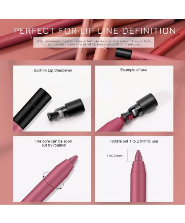 FREEORR Matte Lip Liner Pencil - Long Lasting Lip Makeup with Sharpener #5 - Buy Online on GoSupps.com