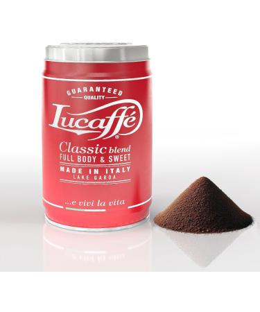 LUCAFF Classic ground coffee 250 g 12 steel jars aroma-saving ground coffee 80% Arabica 20% Robusta sweet taste toasted aroma hazelnut notes soft body high caffeine content - Buy Online on GoSupps.com