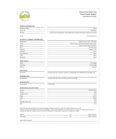 Reishi Powder Bio 125g - Ganoderma Lucidum - Vegan & Additive-Free - Mushroom of Immortality - Biotiva Germany - Buy Online on GoSupps.com