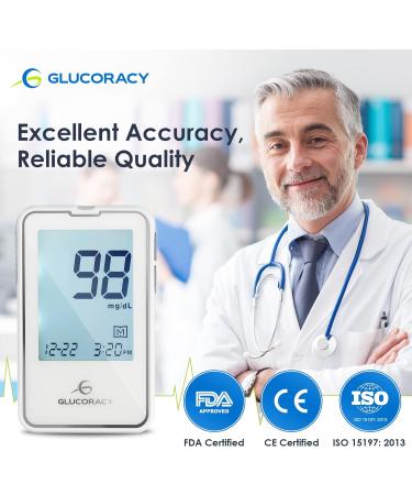Glucoracy Blood Glucose Monitor Kit with 100 Test Strips & Lancets - Diabetes Testing Kit with Travel Case - BGM Kit - Buy Online on GoSupps.com