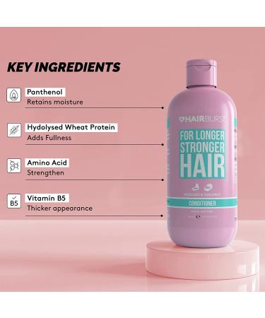 Hairburst Hair Growth Conditioner for Women - Reduces Hair Loss, Strengthens Growth - SLS and Paraben-Free - Coconut & Avocado Aroma - 350ml - Buy Online on GoSupps.com