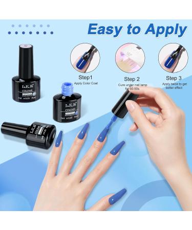 LKE Gel Nail Polish Set - 6 Summer Colors Light Baby Blue & White Soak Off UV/LED Nail Kit for DIY & Salon Manicure Pedicure - Perfect Gift for Nail Art Lovers - Buy Online on GoSupps.com