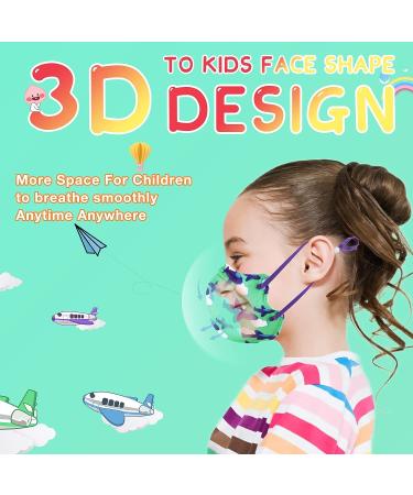 RANTO Kids KN95 Masks for Children 50 Pack - Breathable Face Masks for Girls Boys - 5-Layer Protection - Adjustable Earloop - A-airplane Pattern - Buy Online on GoSupps.com