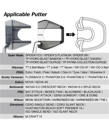 Golf Mallet Putter Cover Headcover with Magnetic Closure - White for Scotty Cameron, Taylormade, Odyssey 2 Ball - Big Teeth - Buy Online on GoSupps.com