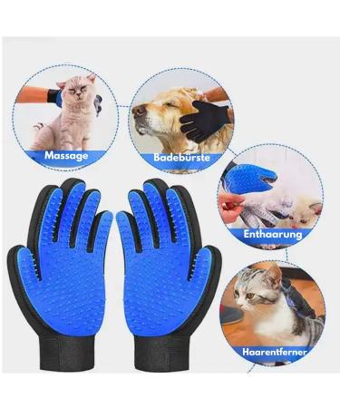 Boumour Fur Care Grooming Glove Set - Animal Hair Remover Brush for Dogs & Cats | Blue 2 Gloves Pet Fur Care - Buy Online on GoSupps.com