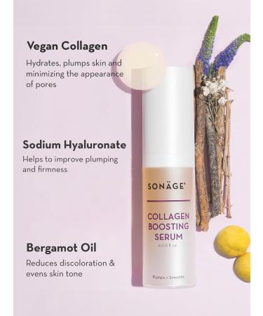 Sonage Collagen Boosting Serum - Vegan Anti-Aging Face Serum for Plumper Skin Reduced Pores & Wrinkles | Shop Internationally - Buy Online on GoSupps.com