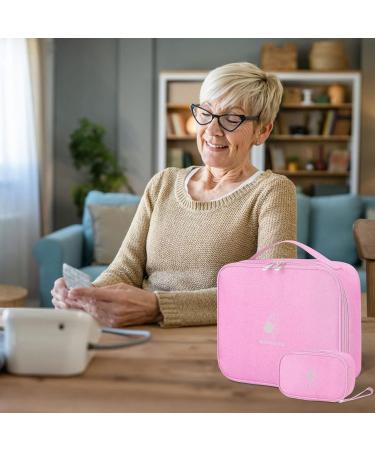 Keraneet 2-Piece Medication Bag | Dust-Repellent Portable Pharmacy Storage for Travel & Home - Pink - Buy Online on GoSupps.com