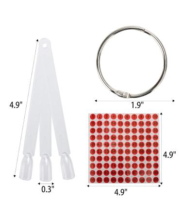 300 Pcs Nail Swatch Sticks with Number Stickers - Clear Square Nail Polish Sample Swatches with Ring - Ideal for Color Display - Buy Online on GoSupps.com